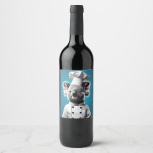 Rótulo De Garrafa De Cerveja Chef Koala