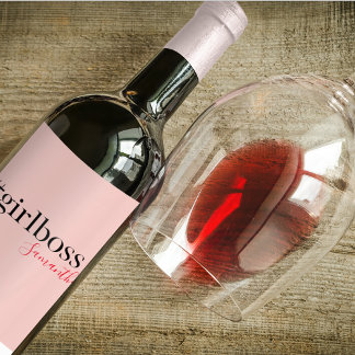 Rótulo De Garrafa De Cerveja Chefe e Nome da Menina Rosa Moderna | melhor prese