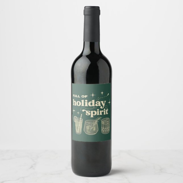 Rótulo De Garrafa De Cerveja Cheio de Espírito Natalício Presentes Bebidas Vinh (Frente)