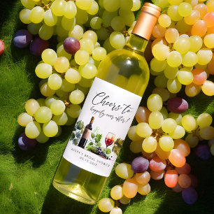 Rótulo De Garrafa De Cerveja Cheque ao Chá de panela de Aquarela do Vinho