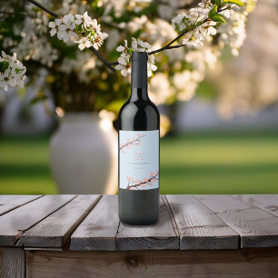 Rótulo De Garrafa De Cerveja Cherry Blossom Themed Wedding