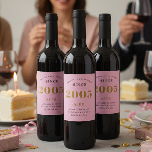 Rótulo De Garrafa De Cerveja Chic Dourado Elegante Cor-de-aniversário de 21 ano