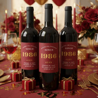 Chic Elegante Dourado Vermelho 1986