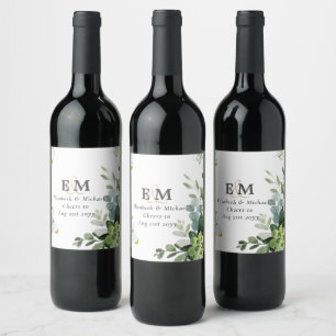 Rótulo De Garrafa De Cerveja Chic Eucalyptus Greenery deixa o casamento de Emer
