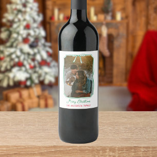Rótulo De Garrafa De Cerveja Chic Mistletoe Arco Personalizado Foto de Natal
