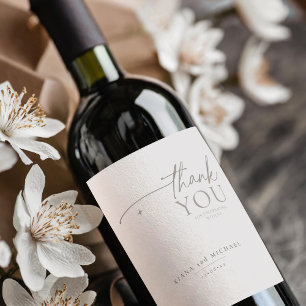 Rótulo De Garrafa De Cerveja Chic Neutrals Casamento Agradecimento Pó ID1020