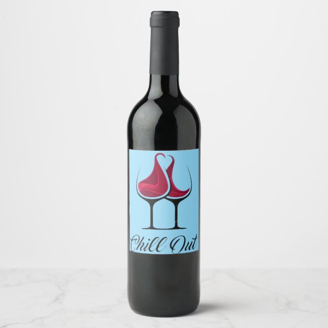 Rótulo De Garrafa De Cerveja Chill Out Amor ao Vinho  (Frente)