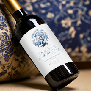 Rótulo De Garrafa De Cerveja Chinoiserie Wedding Tree Motif Obrigado ID1094