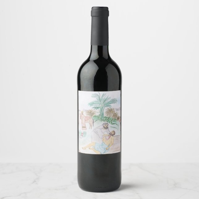 Rótulo De Garrafa De Cerveja Christian Trabalho de arte O bom samaritano (Frente)