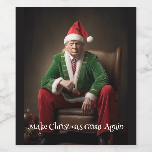 Rótulo De Garrafa De Cerveja Christmas Elf Donald Trump (Rótulo Único)