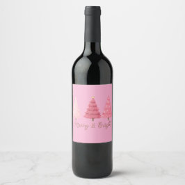 Rótulo De Garrafa De Cerveja Christmas pink wine bottle label
