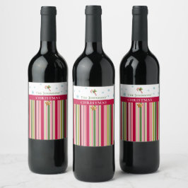 Rótulo De Garrafa De Cerveja Christmas Striped– Holiday Cooking & Baking Gift