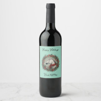 Rótulo De Garrafa De Cerveja Christmas Wine Bottle Label customizable