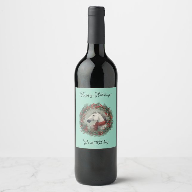 Rótulo De Garrafa De Cerveja Christmas Wine Bottle Label customizable  (Frente)