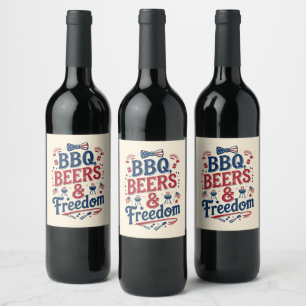 Rótulo De Garrafa De Cerveja Churrasco, Cervejas e Liberdade – Vibrações Retro 
