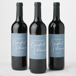 Rótulo De Garrafa De Cerveja Chuva Azul Casamento Personalizado Rótulo Branco