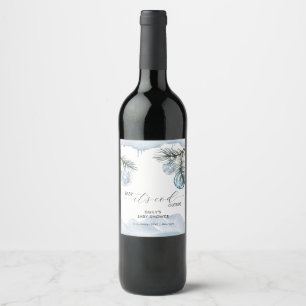 Rótulo De Garrafa De Cerveja Chuva de Bebê Floco de Neve Montanha de Inverno em