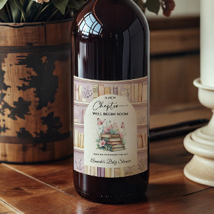 Rótulo De Garrafa De Cerveja Chuva de Bebê Livro Rosa Nova Capítulo Poetcore