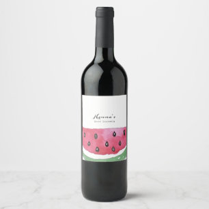 Rótulo De Garrafa De Cerveja Chuva de Bebê Melancia de Verão