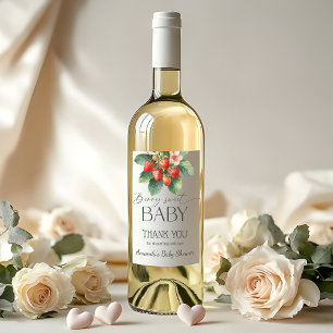Rótulo De Garrafa De Cerveja Chuva de Morango no Mercado de Bebê Doce Chuveirin
