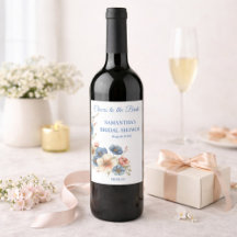 Chuva de Presentes de Noiva Azul Empoeirado Floral