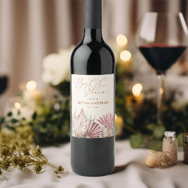 Rótulo De Garrafa De Cerveja Chuveiro de Noiva Folhagem Tropical Seca Boho Palm