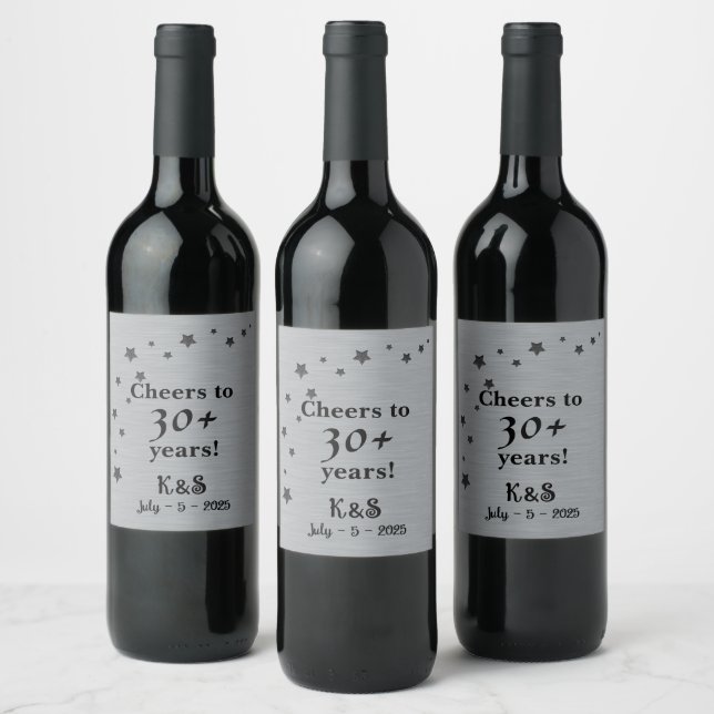 Rótulo De Garrafa De Cerveja Cinza e Preto Com Estrelas Cadentes (Garrafas)