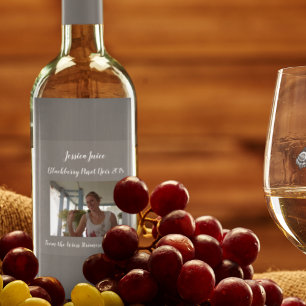 Rótulo De Garrafa De Cerveja Cinza Negra Causal Editável  Foto 