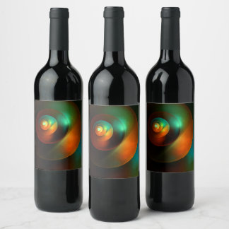 Rótulo De Garrafa De Cerveja Círculos Coloridos Padrão Moderno de Arte Abstrato