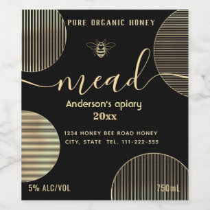 Rótulo De Garrafa De Cerveja Círculos de ouro moderno com rótulo de vinho de ab
