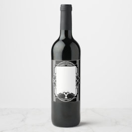 Rótulo De Garrafa De Cerveja Cisnes Pretos e Brancos Art Déco Parisiense