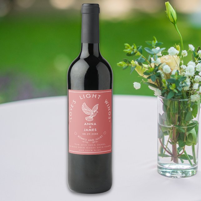 Rótulo De Garrafa De Cerveja Citação do Rosa de Blush Chic Casado Elegante Mode (Criador carregado)