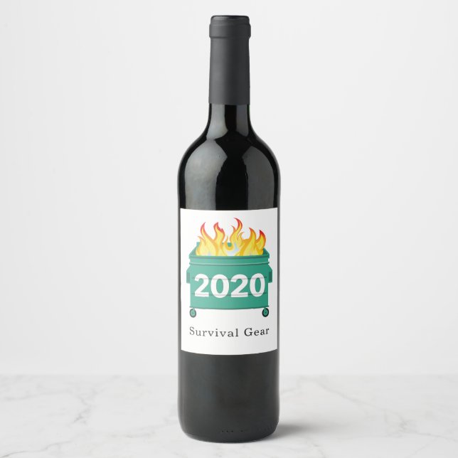 Rótulo De Garrafa De Cerveja Citação engraçada Dumpster Fire 2020 personalizada (Frente)