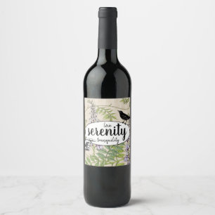 Rótulo De Garrafa De Cerveja Citações Typografia Nature Birds Floral