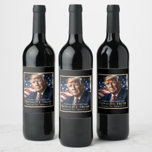 Rótulo De Garrafa De Cerveja Clama de Comemoração da Inauguração de Donald Trum