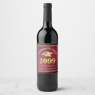 Rótulo De Garrafa De Cerveja Classe Metálica Elegante Ano de Graduação Doura