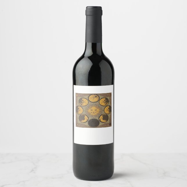 Rótulo De Garrafa De Cerveja Clássico da Lua Whimsigoth (Frente)
