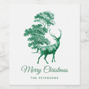 Rótulo De Garrafa De Cerveja Clássico Elegante Olho Verde na Floresta