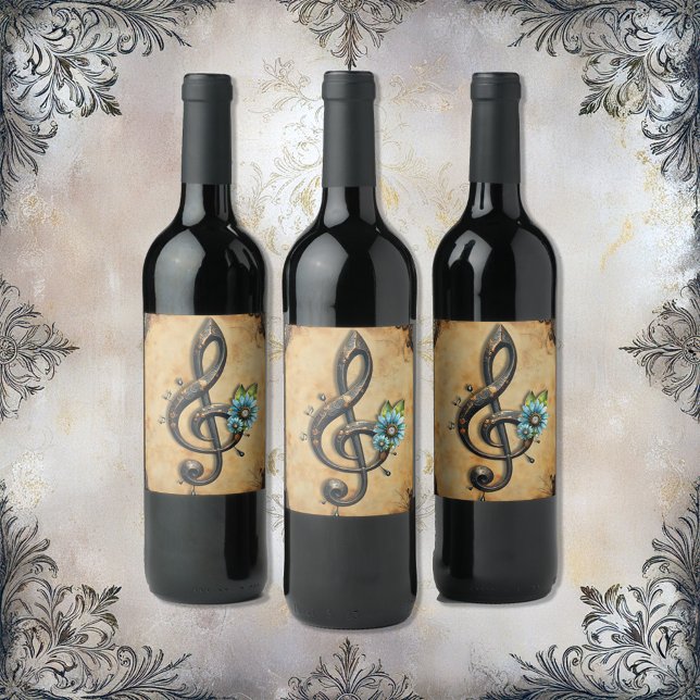 Rótulo De Garrafa De Cerveja Clef mecânica (Criador carregado)