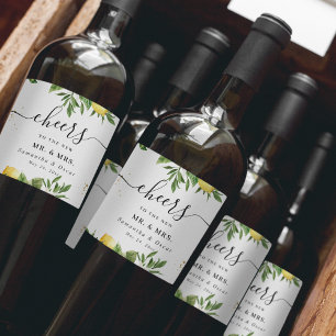 Rótulo De Garrafa De Cerveja Cloridro Amarelo Moderno e Folha