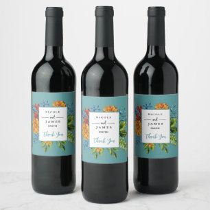 Rótulo De Garrafa De Cerveja Cloroso Moderno Floral