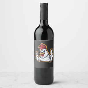 Rótulo De Garrafa De Cerveja Clucky, o Galinha Cheerful