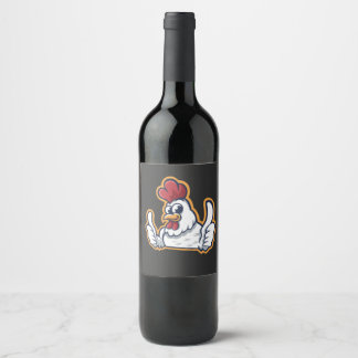 Rótulo De Garrafa De Cerveja Clucky, o Galinha Cheerful