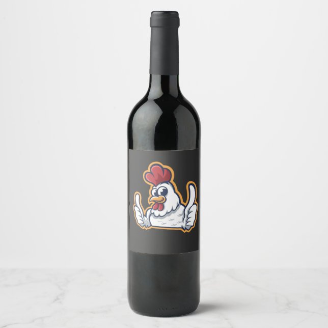 Rótulo De Garrafa De Cerveja Clucky, o Galinha Cheerful (Frente)