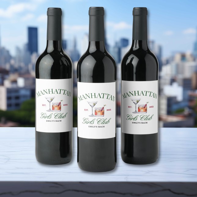 Rótulo De Garrafa De Cerveja Cocktails clássicos Green & Red Girl's Club (Criador carregado)