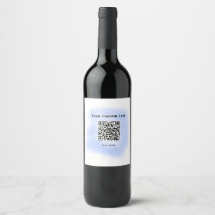 Rótulo De Garrafa De Cerveja código de verificação QR de cor aquática azul adic