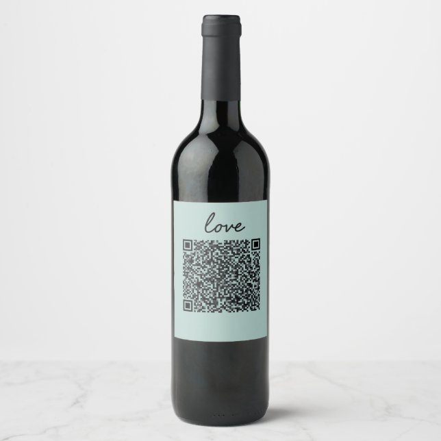 Rótulo De Garrafa De Cerveja Código QR de Amor (Frente)