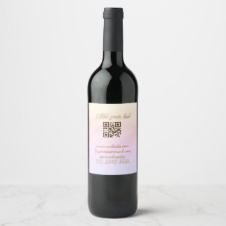 Rótulo De Garrafa De Cerveja código QR personalizado simples adicione o texto d
