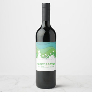 Rótulo De Garrafa De Cerveja Coelho da Páscoa e ovo - recorte de papel 3d de n