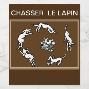 Rótulo De Garrafa De Cerveja Coelhos de Chasser le lapin Caça